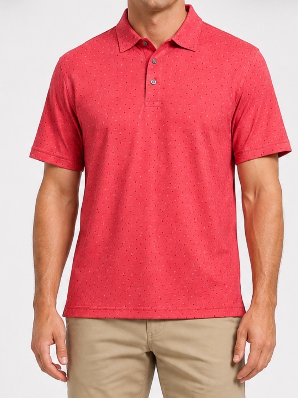Etonic Pink Stretchy Polo Shirt with polka dot